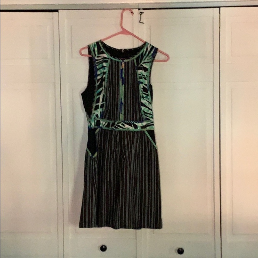 BCBG Short black printed dress